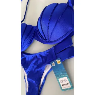 Modelo sereia biquini concha, duas tiras - Terracota