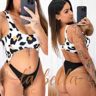 Biquíni Anita Gringo Asa Delta Fio Dental Cavado Amarração Lateral - Drika Fio Rosa/Branco