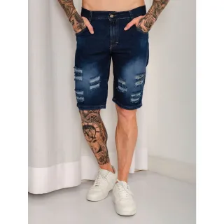 Rasgado Masculina Bermuda Jeans Kit 3 - Kit 3