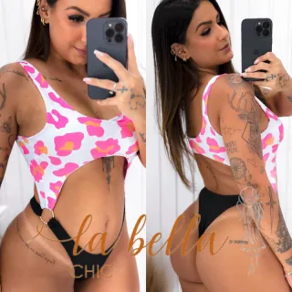 Anitta Biquíni Gringo Fio Dental Argola Lateral - Anita Pink Texturizado
