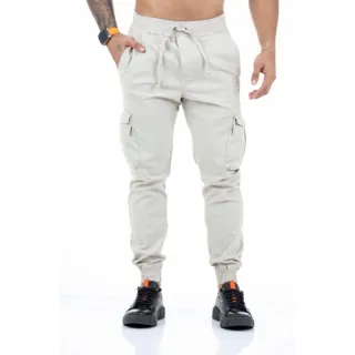 Pronta entrega calça cargo masculina sarja e jeans coloridas com elástico - Verde