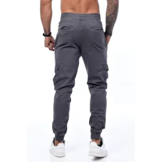 Pronta entrega calça cargo masculina sarja e jeans coloridas com elástico - Verde