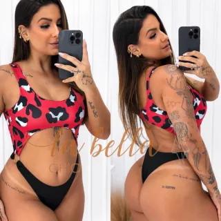 Maiô Fio Dental Argola Cavado Asa Delta Amarrar Lateral Lacinho - Drika Rosa Texturizado Fio De