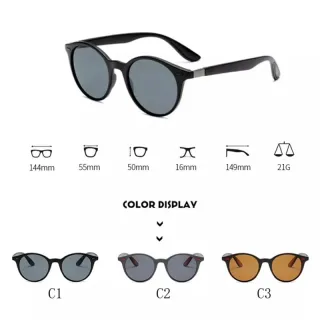 Óculos de Sol Redondo Masculino Espanha em Acetato - Proteção UV/400 - Marrom