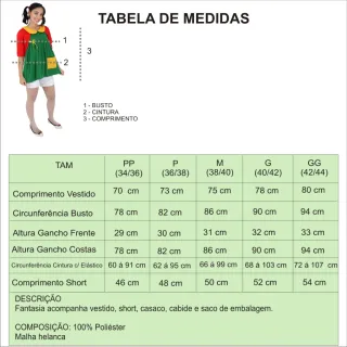 Adulto Fantasia Chiquinha - Divertida e Original - Verde