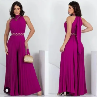 Duna macacão plissado feminino - Rosa