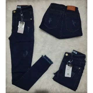 Cintura alta Sal e Pimenta jeans calça - Forma PEQUENA/ corte/ B 0337