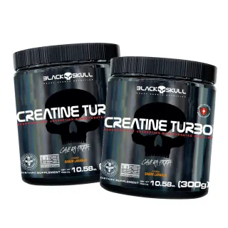 Creatina Turbo Caveira Preta Black Skull - Kit 2x 300g