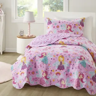 2 Peças Cobre Leito Infantil Solteiro Astronauta Azul Menino Menina - Vale dos Dinos