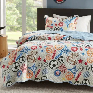 2 Peças Cobre Leito Infantil Solteiro Astronauta Azul Menino Menina - Vale dos Dinos