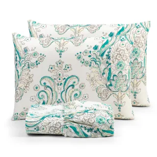 Lençol Casal Jogo de Cama Micropercal 200 Fios - 03 Peças - ROSA RETRÔ