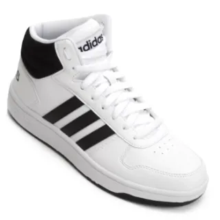 Tênis Clássico AD NEO HOOPS 3.0 Fashion: Confortável e Versátil - BRANCO/PRETO