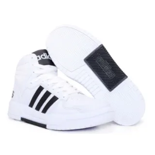 Tênis Clássico AD NEO HOOPS 3.0 Fashion: Confortável e Versátil - BRANCO/PRETO