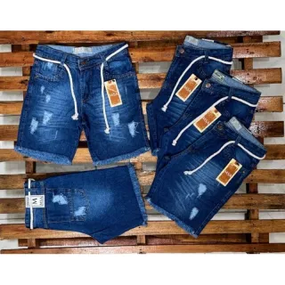 Bermuda premium masculina de alta qualidade jeans - jeans