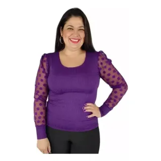 Moda Gringa: Blusa Manga Longa Princesa Bufante Malha Canelada - Verde Militar