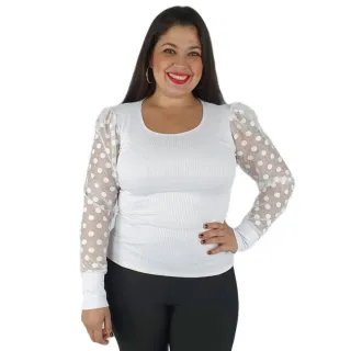 Moda Gringa: Blusa Manga Longa Princesa Bufante Malha Canelada - Verde Militar