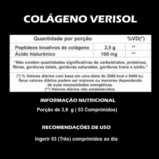 Colágeno Verisol Premium com Ácido Hialurônico + Kit Colágeno Feminy, 60 Cápsulas e Comprimidos - Único