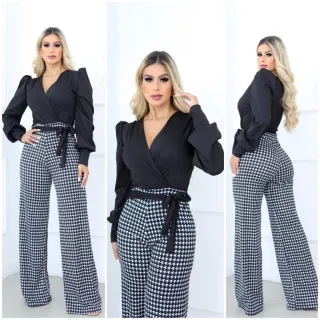 Calça Pantalona Manga Longa Princesa - MACACÃO LARISSA - FUSCIA