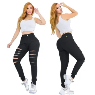 Calça Feminina Efeito Levanta Bumbum Cintura Alta em Jeans Lycla - 15