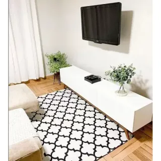 Envio Imediato - Tapete Geométrico Grande Triângulo 1 ou 2 Metros Moderno Antiderrapante - Azul