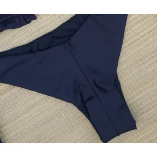 Babadinho Biquíni Cortininha com Asa Delta Fio Duplo - Vermelho com listras pretas