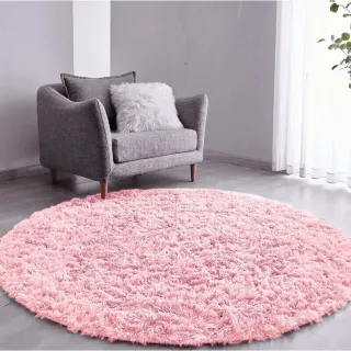 Grande Tapete Redondo Felpudo Peludo de 1,3 M - Azul