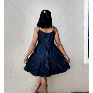 Vestido Jeans Claro Curto Feminino Camadinha - Jeans claro tamanho unico