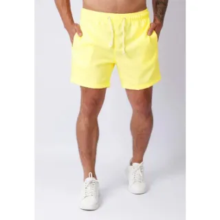 Bermuda Moda Praia Masculina Mauricinho em Brim Linho com Cadarço e Bolsos - Vinho