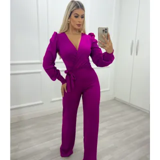 Calça Pantalona Manga Longa Princesa - MACACÃO LARISSA - FUSCIA