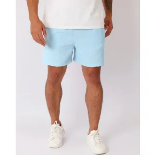 Bermuda Moda Praia Masculina Mauricinho em Brim Linho com Cadarço e Bolsos - Vinho