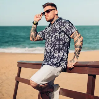 Camisa Slim Estampada Listrada Verão 2024 - Raryel