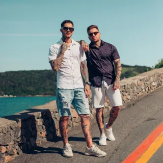 Camisa Slim Estampada Listrada Verão 2024 - Raryel - Marinho Elementos