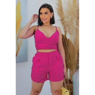 Alcinha conjunto cropped e shorts duna - Verde