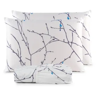 Lençol Casal Box Padrão Jogo 3pçs Toque Aveludado 200 Fios - Oliva Floreal