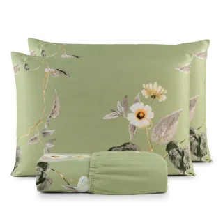 Lençol Casal Jogo de Cama Micropercal 200 Fios - 03 Peças - ROSA RETRÔ