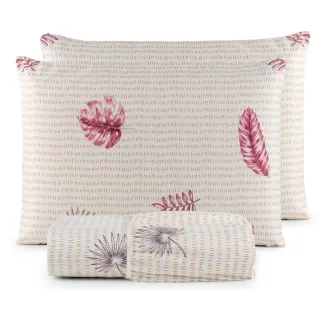 Lençol Casal Jogo de Cama Micropercal 200 Fios - 03 Peças - ROSA RETRÔ