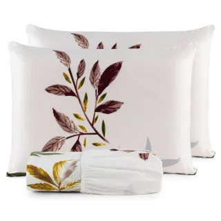 Lençol Casal Jogo de Cama Micropercal 200 Fios - 03 Peças - ROSA RETRÔ