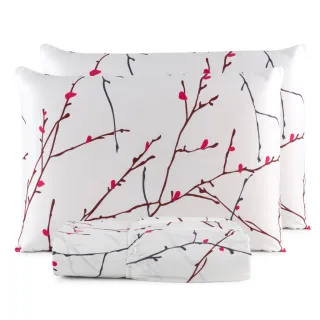 Lençol Casal Jogo de Cama Micropercal 200 Fios - 03 Peças - ROSA RETRÔ