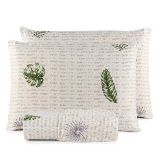 Lençol Casal Box Padrão Jogo 3pçs Toque Aveludado 200 Fios - Oliva Floreal