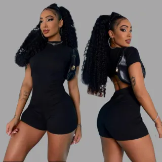 Macaquinho Verão 2023 Costas Abertas Premium Canelado - Rosa