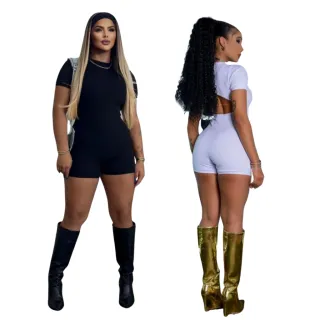 Macaquinho Verão 2023 Costas Abertas Premium Canelado - Rosa