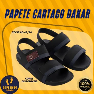Super Confortável Sandália Masculina Papete Cartago Dakar - MARROM/MARROM/CASTOR