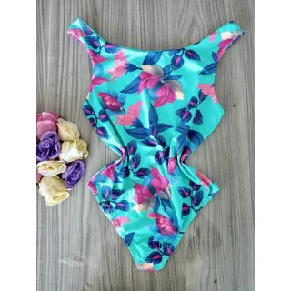 Maio Preto com Bojo, Decote Profundo e Cintura Alta - Frente Única - Opção 6