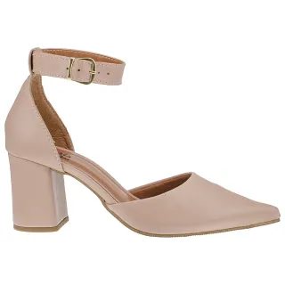 Promoção Sapato Scarpin Confort Salto Alto Grosso Macio - ONÇA/PRETO