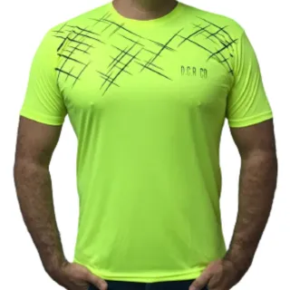 Fitness Camiseta Masculina Dry Fit Estampada Academia - Amarelo Riscos