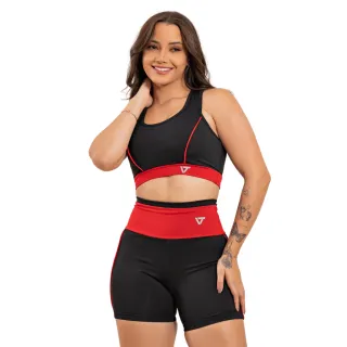Conjunto ciclista feminino fitness (short e top) para academia - Verde