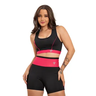 Conjunto ciclista feminino fitness (short e top) para academia - Verde