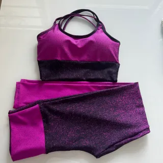 Top e Legging Suplex Fitness Degradê com Costas Cruzadas - Rosa