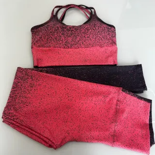 Top e Legging Suplex Fitness Degradê com Costas Cruzadas - Turquesa