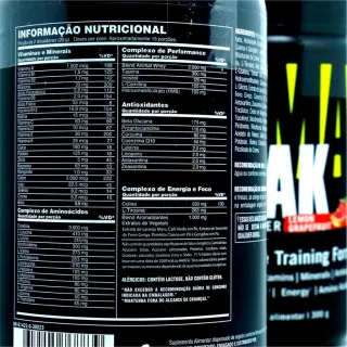 Universal Nutrition Animal Pak Powder 300g - Suplementação completa - Melância e Morango